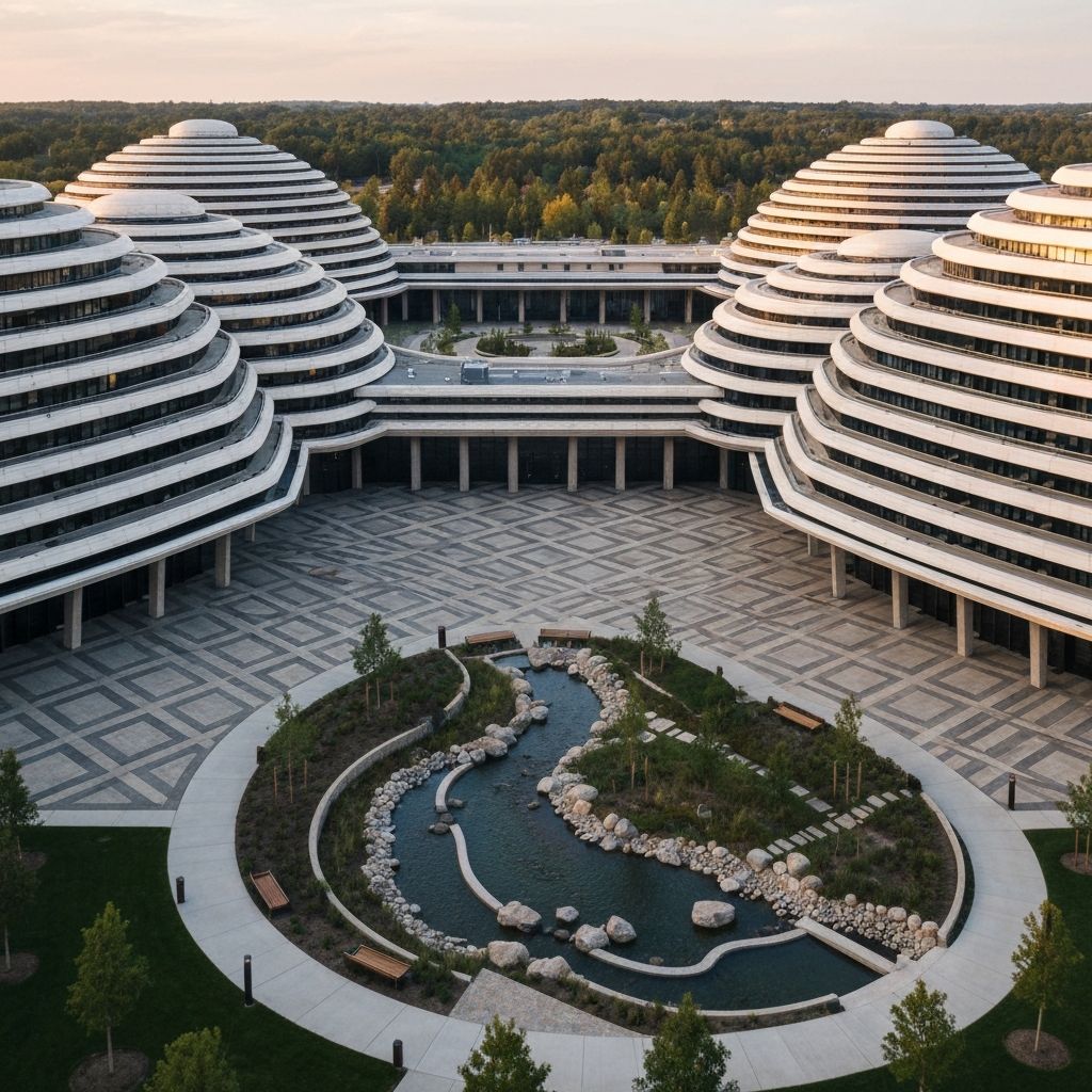 TerraDome Courtyard with Organic Architecture Details